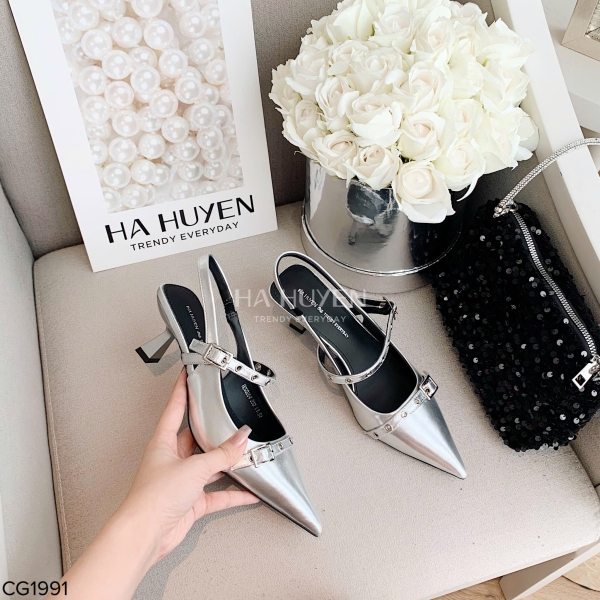 CG1991(2) Cao gót quai lỗ đinh 7cm - CG1991 - Ảnh 1