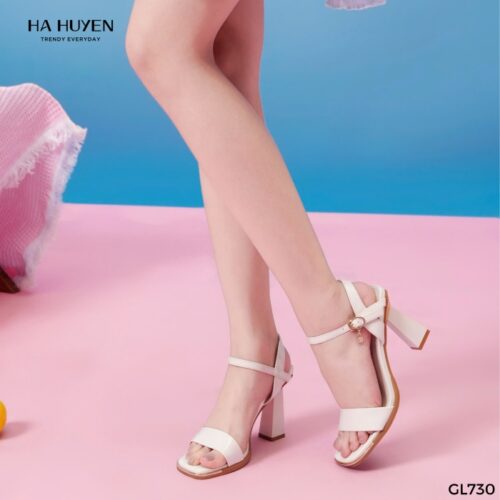 Sandals trơn quai ngang mũi kim loại 7cm - SD850 - Ảnh 2