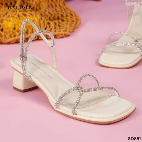 Sandals quai đá chéo quai cổ rút 5cm - SD851