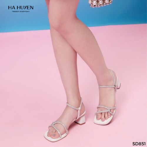 Sandals quai đá chéo quai cổ rút 5cm - SD851 - Ảnh 3