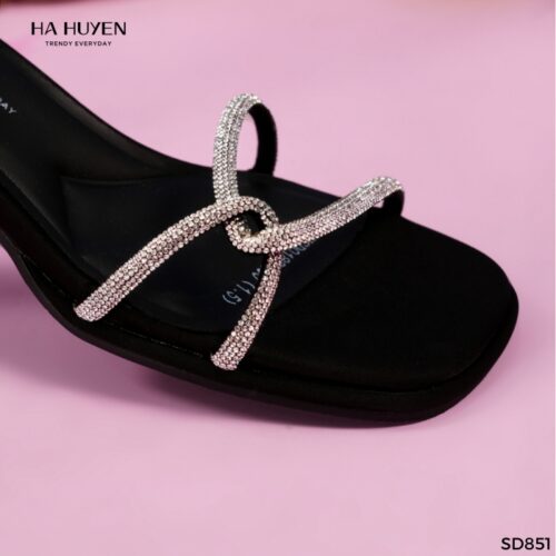 Sandals quai đá chéo quai cổ rút 5cm - SD851 - Ảnh 2