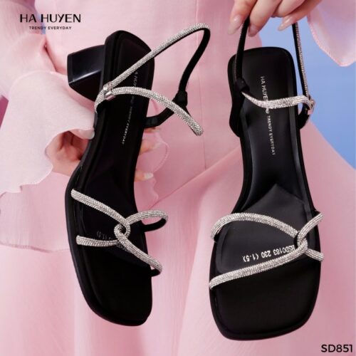 Sandals quai đá chéo quai cổ rút 5cm - SD851 - Ảnh 4