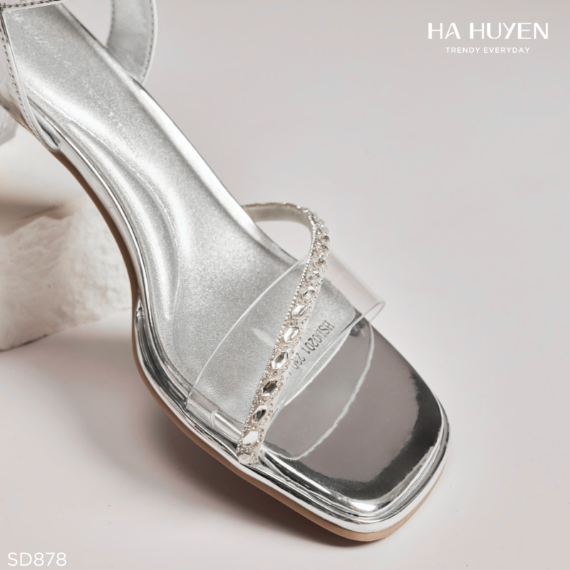 Sandals quai trong phối dây đá vắt 5cm - SD878 - Ảnh 3