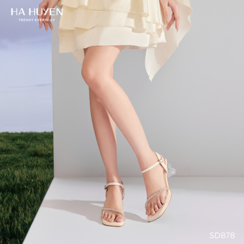 Sandals quai trong phối dây đá vắt 5cm - SD878 - Ảnh 4