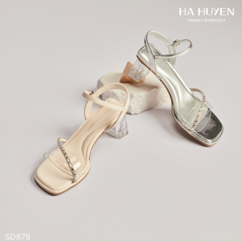 Sandals quai trong phối dây đá vắt 5cm - SD878