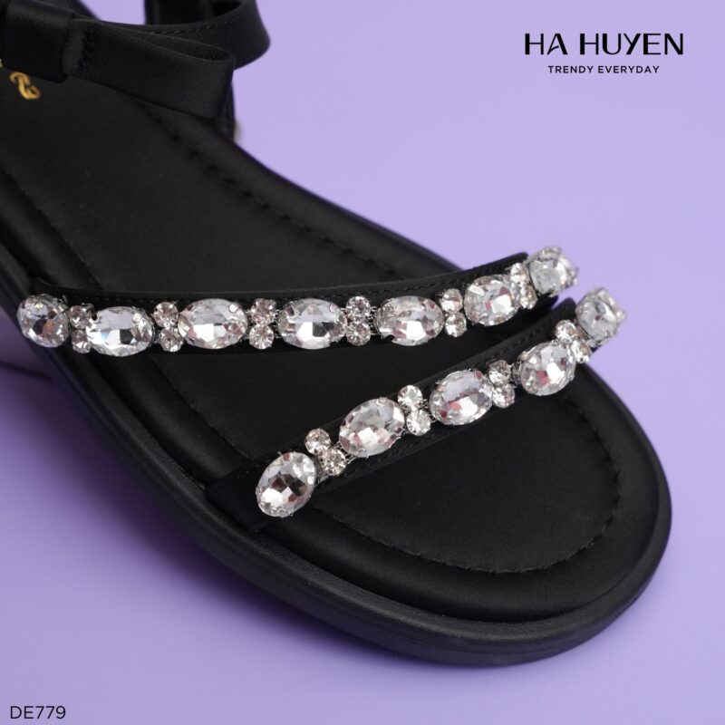 Dép bệt quai chéo đính đá - DE779 - Ảnh 2