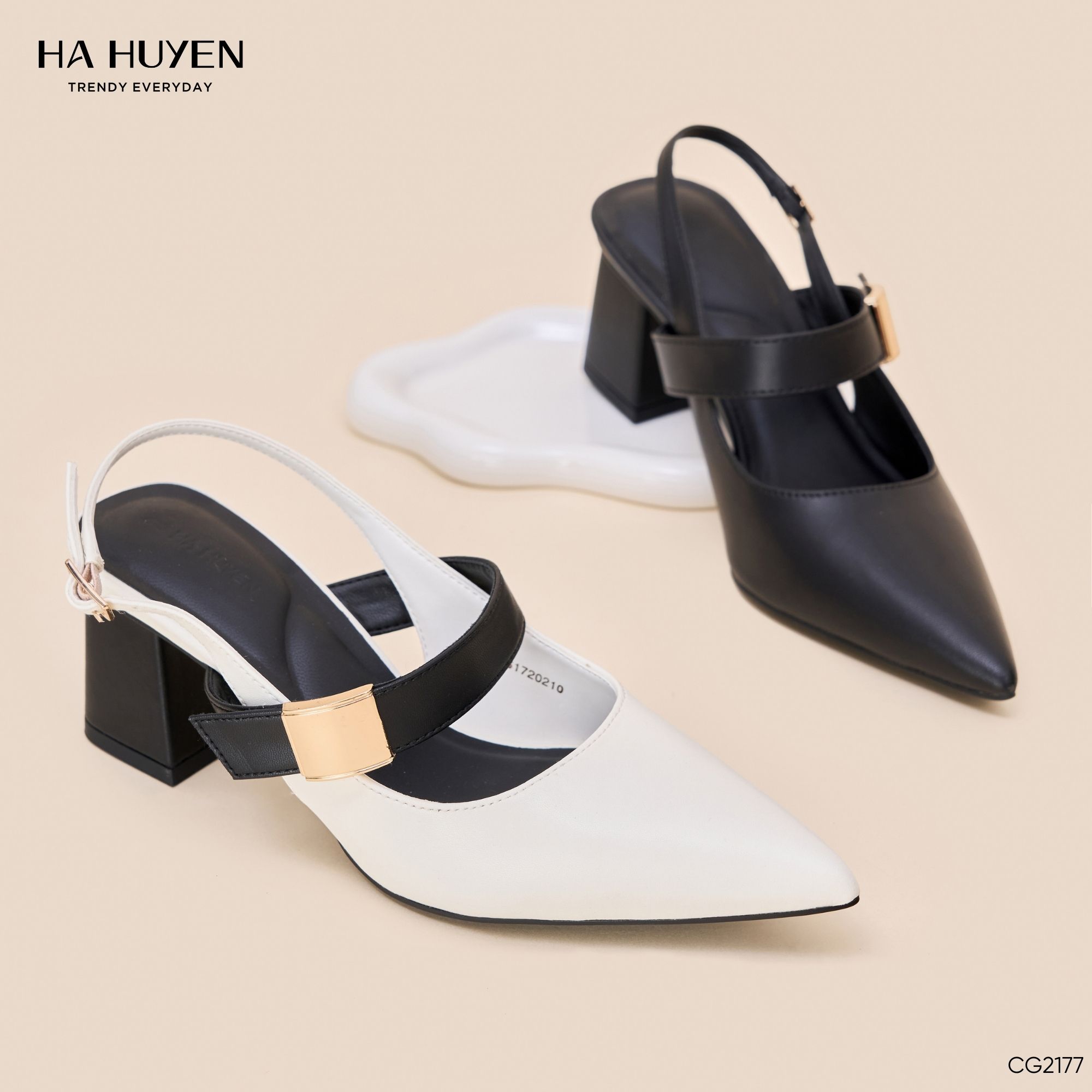 CG2177 (3) Cao gót da lì 5cm - CG2177 - Ảnh 1