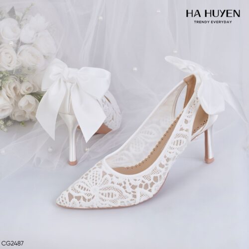 Cao gót ren nơ gót 9cm - CG2487 - Ảnh 4