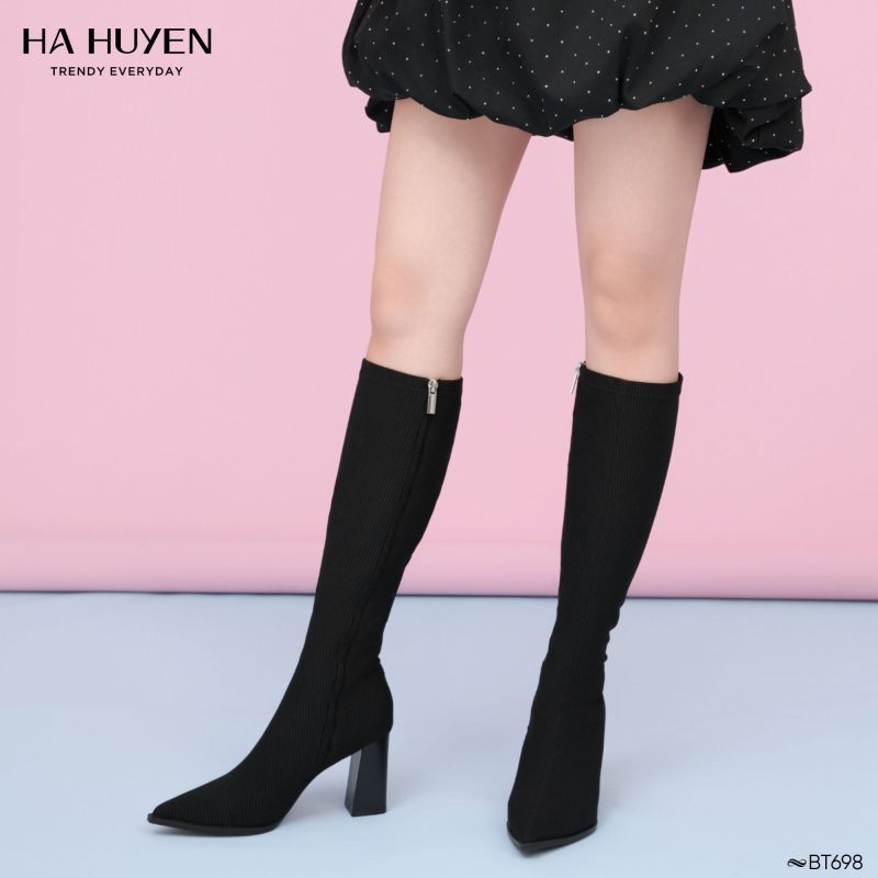 Boots vải mũi nhọn 8cm - BT698 - Ảnh 3