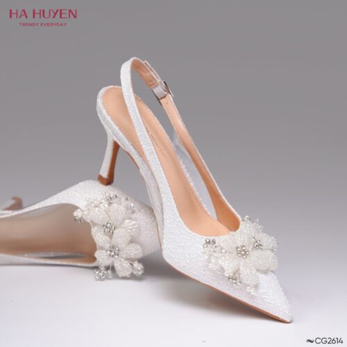 Cao gót ren nhũ 8cm - CG2614 - Ảnh 4