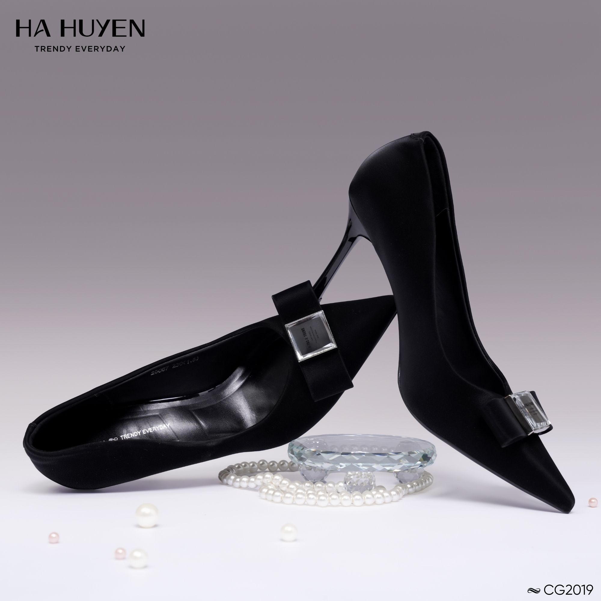 CG2019 (2) Cao gót da lì 8cm - CG2019 - Ảnh 1