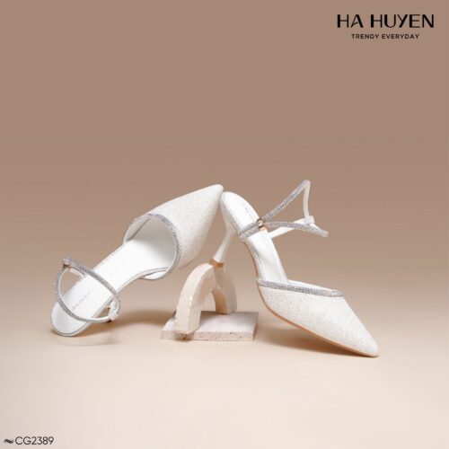 Cao gót ren nhũ 6cm - CG2389