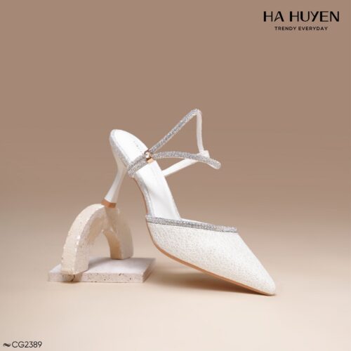 Cao gót ren nhũ 6cm - CG2389 - Ảnh 4