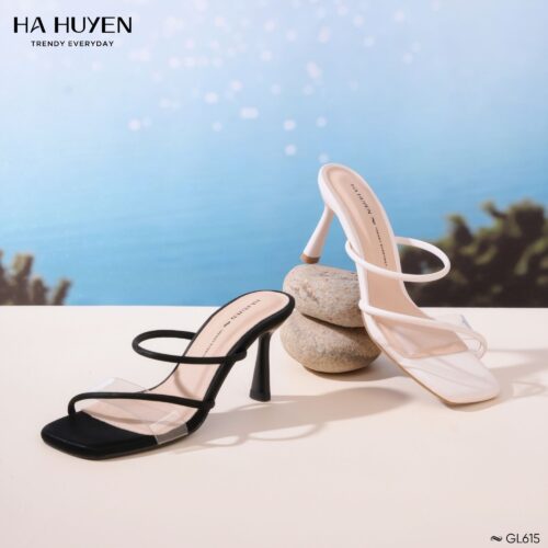 Guốc lê trong phối quai 7cm - GL615