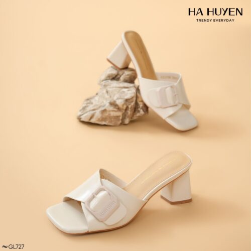 Guốc lê quai quấn khoá cài 7cm - GL727