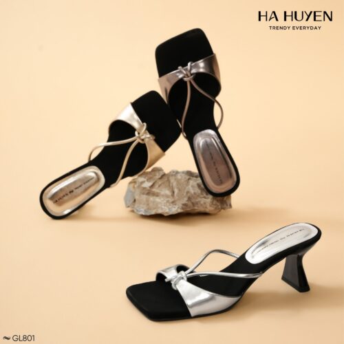 Guốc lê da lì 7cm - GL801