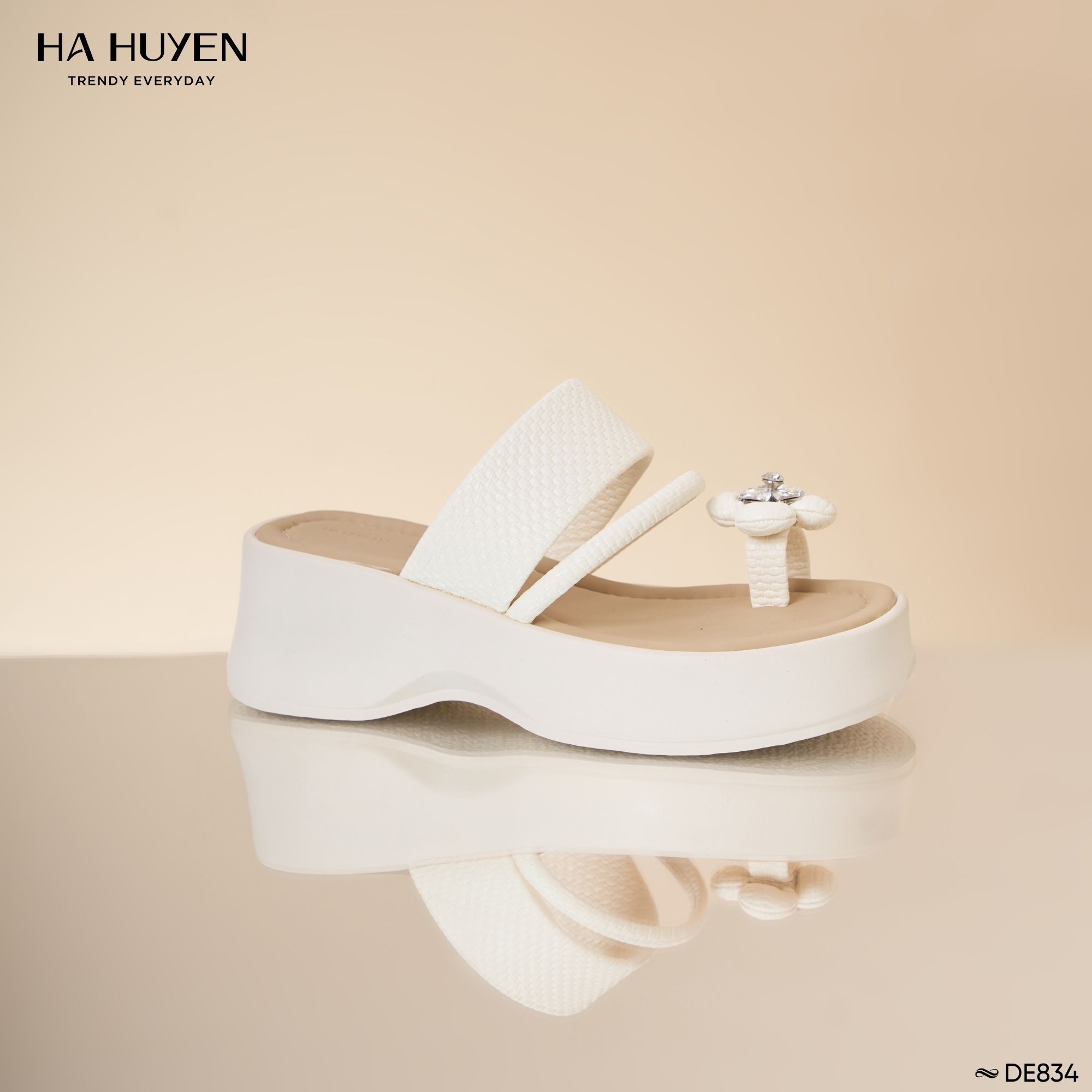 DE834 (4) Dép da lì 6cm - DE834 - Ảnh 1