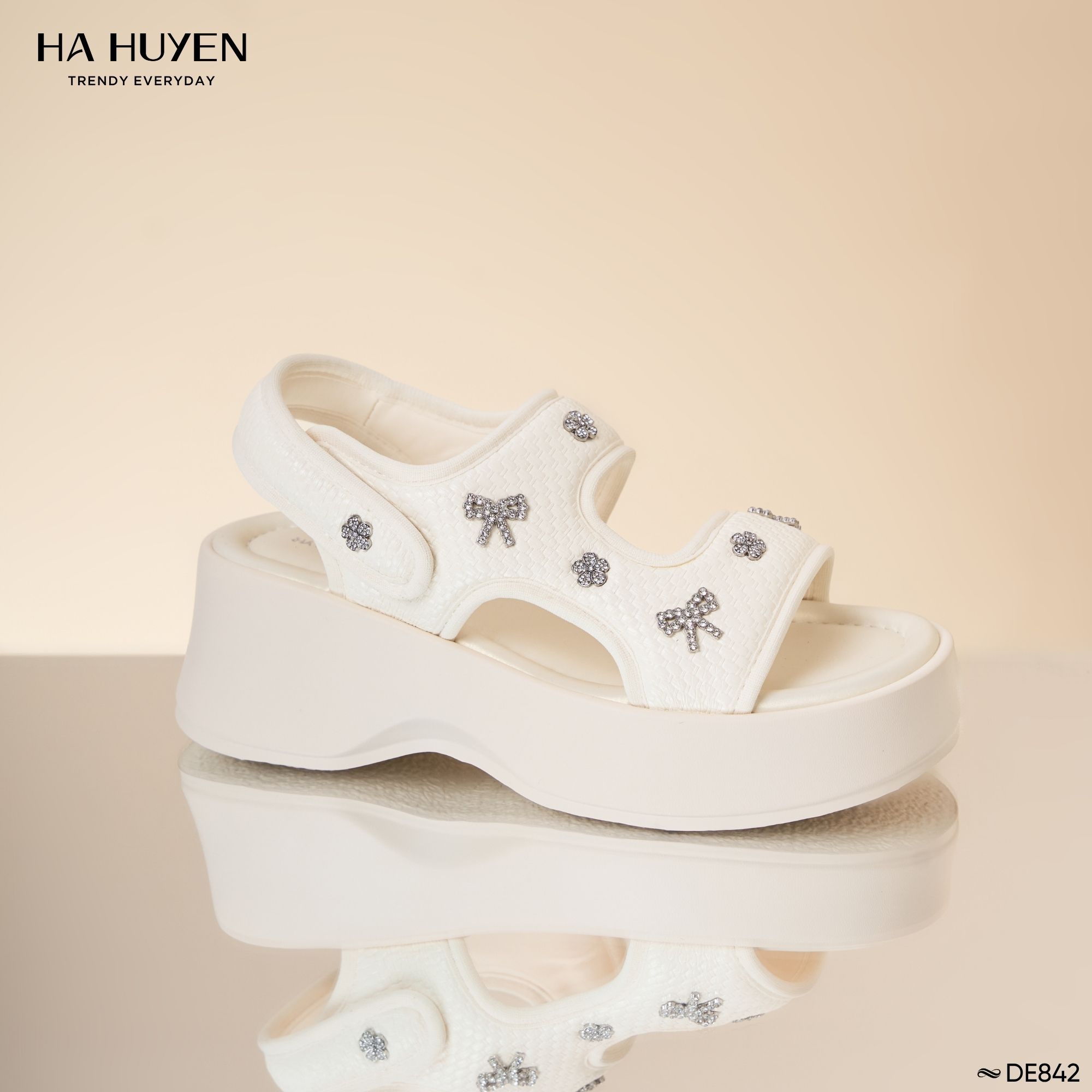DE842 (2) Dép da lì 7cm - DE842 - Ảnh 1