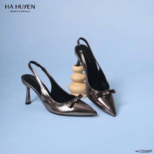 Cao gót nơ ngang đính đá 7cm - CG2697