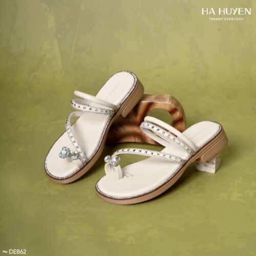 Dép xỏ ngón đính đá 3cm - DE862