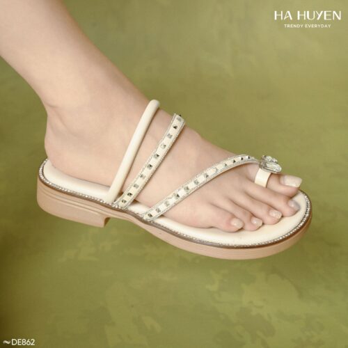 Dép xỏ ngón đính đá 3cm - DE862 - Ảnh 3