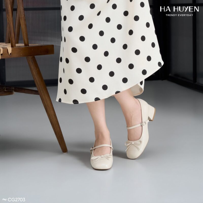 Cao gót mũi vá nơ nhí 4cm - CG2703 - Ảnh 5