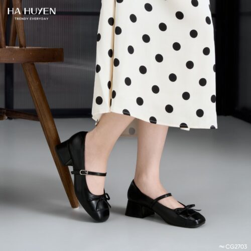 Cao gót mũi vá nơ nhí 4cm - CG2703 - Ảnh 2