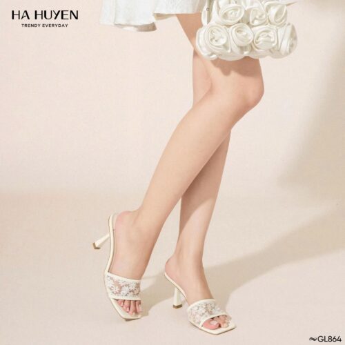 Guốc lê ren hoa 7cm - GL864 - Ảnh 6