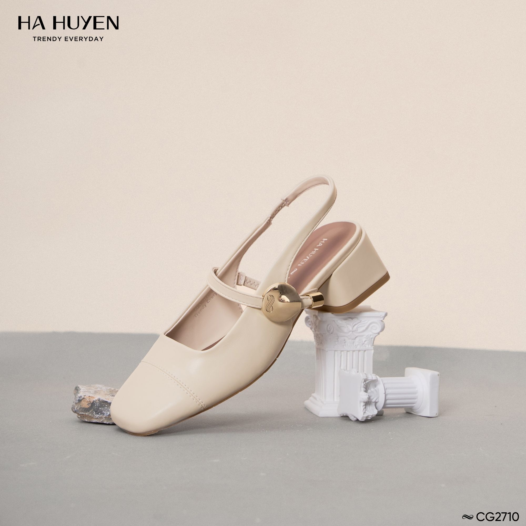 CG2710 Cao gót da lì 5cm - CG2710 - Ảnh 1