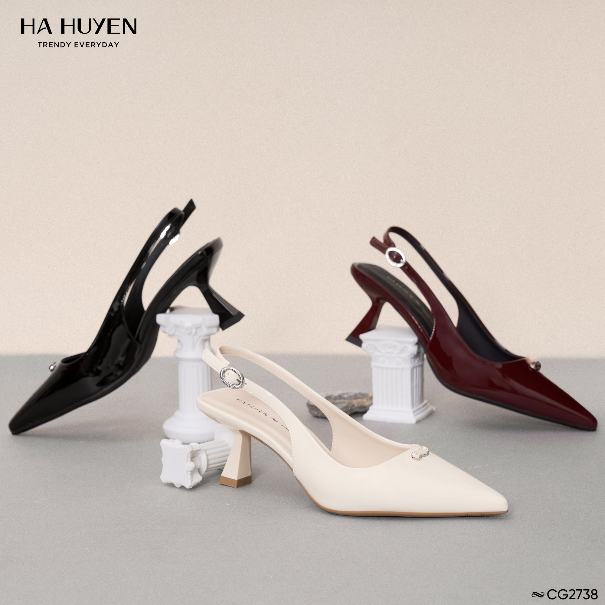 CG2738 (5) Cao gót da bóng 6cm - CG2738 - Ảnh 1
