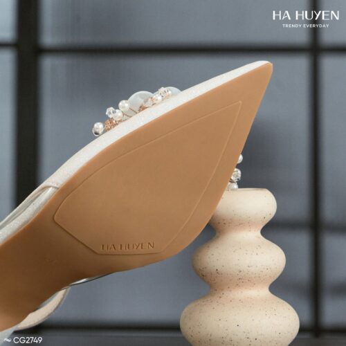 Cao gót nhũ nơ hoa lụa 7cm - CG2749 - Ảnh 3